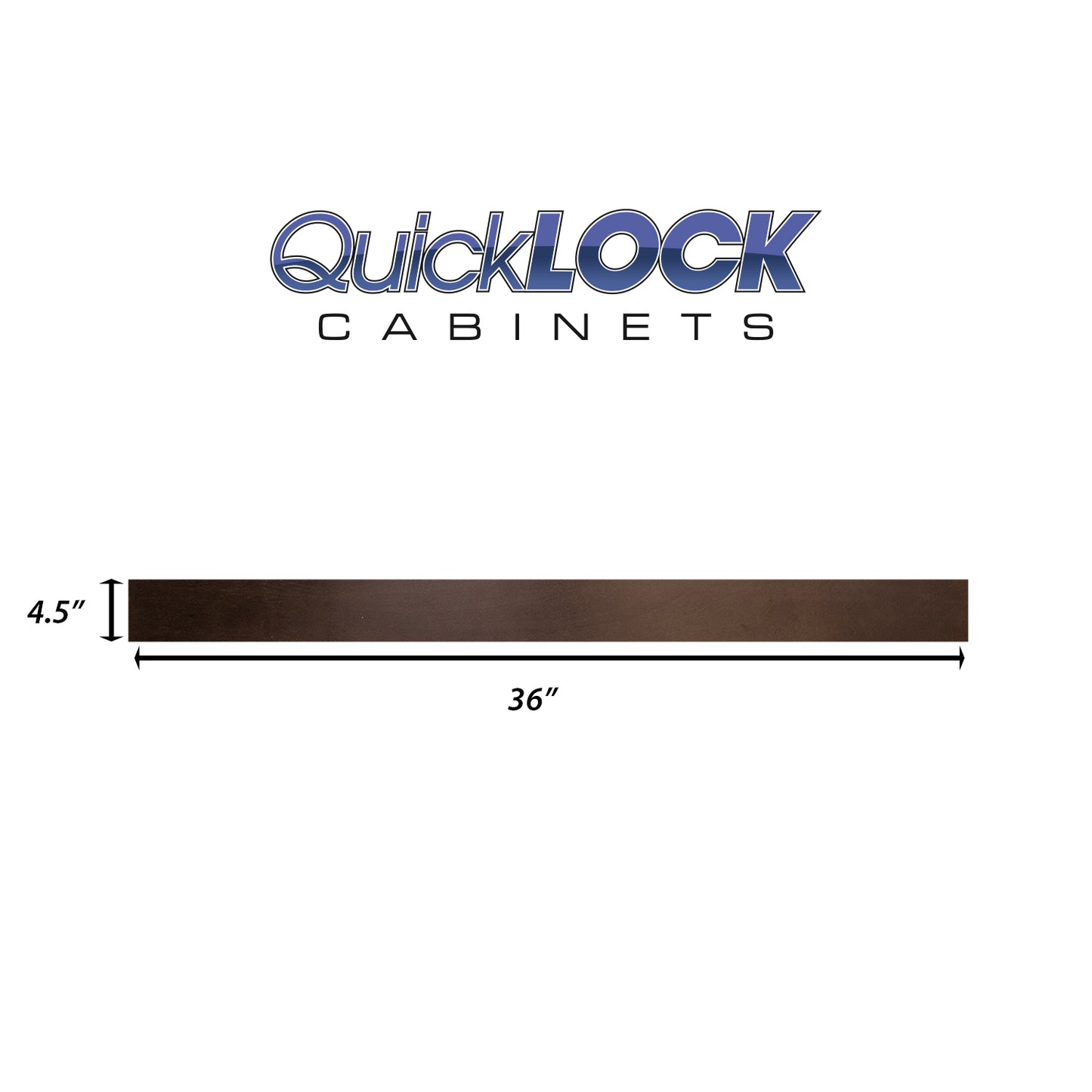 Quicklock RTA (Ready-to-Assemble) Espresso Stain .25"X4.5"X36" Toe Kick