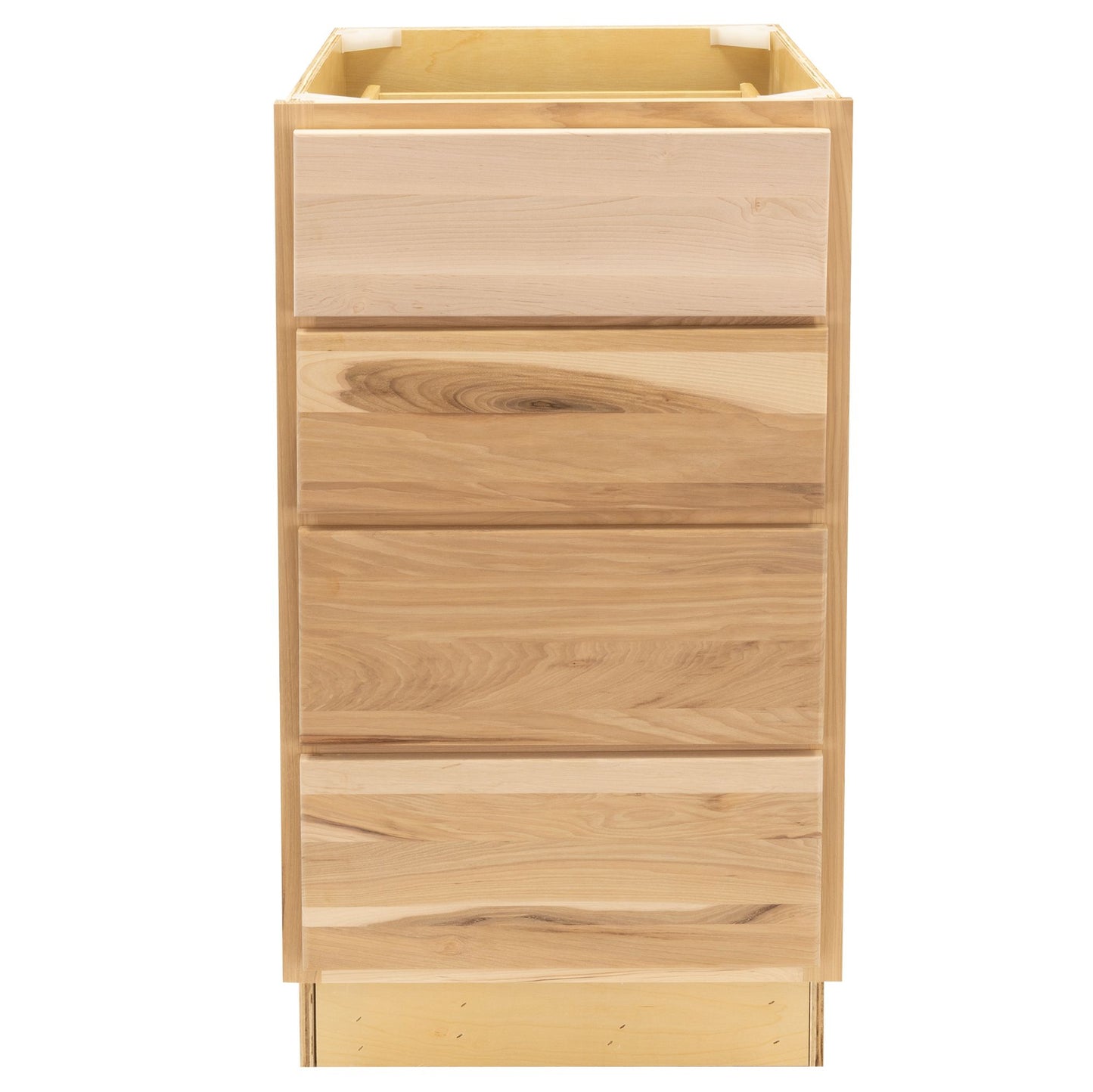 4 Drawer Kitchen Cabinet Raw Hickory Base Cabinet