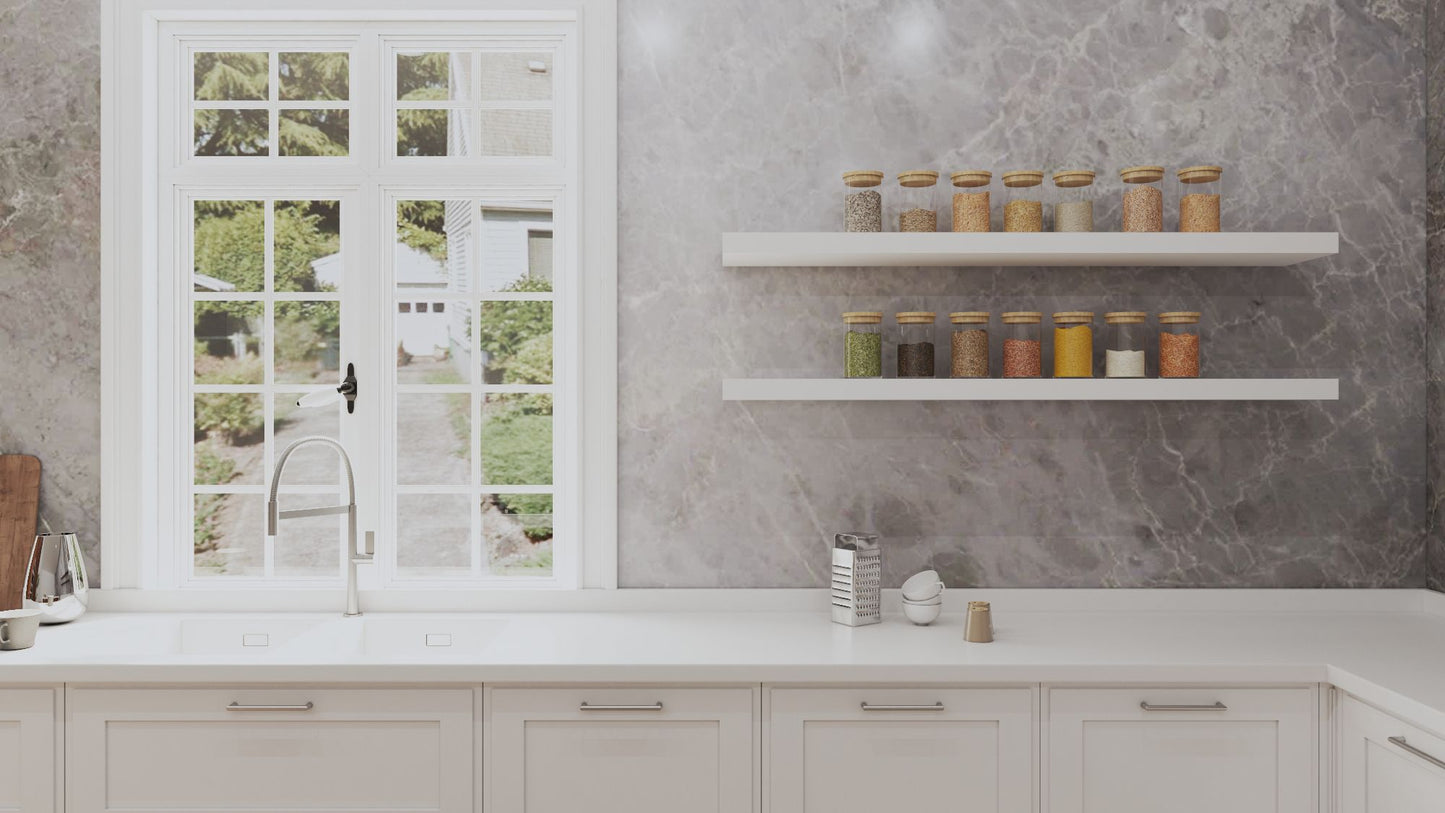 Floating Shelf | Pure White | 8" Depth