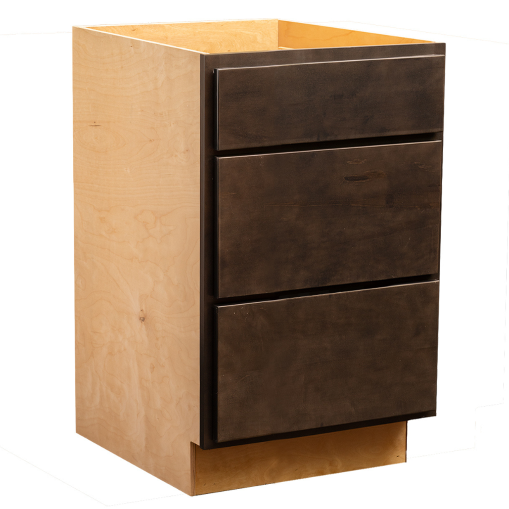 3 Drawer Kitchen Cabinet Espresso Stain Base Cabinet