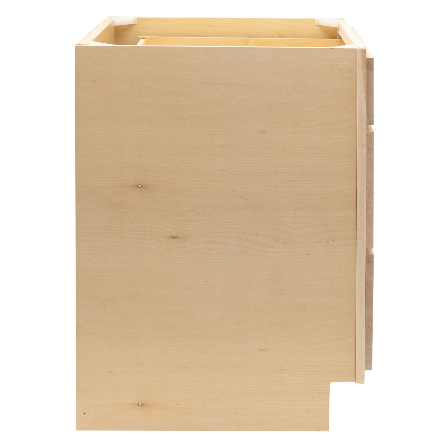 3 Drawer Kitchen Cabinet Raw Maple Base Cabinet
