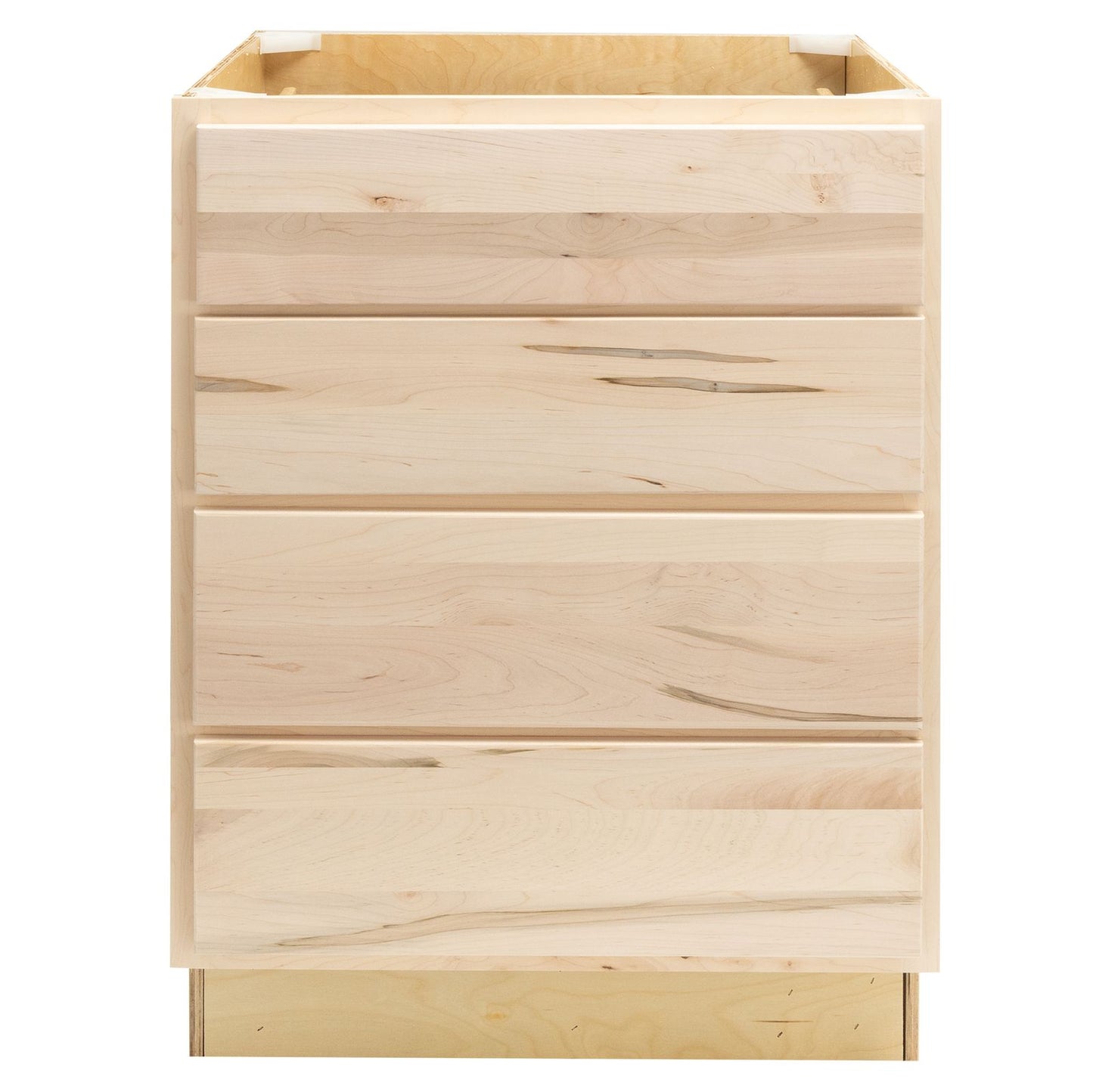 4 Drawer Kitchen Cabinet Raw Maple Base Cabinet
