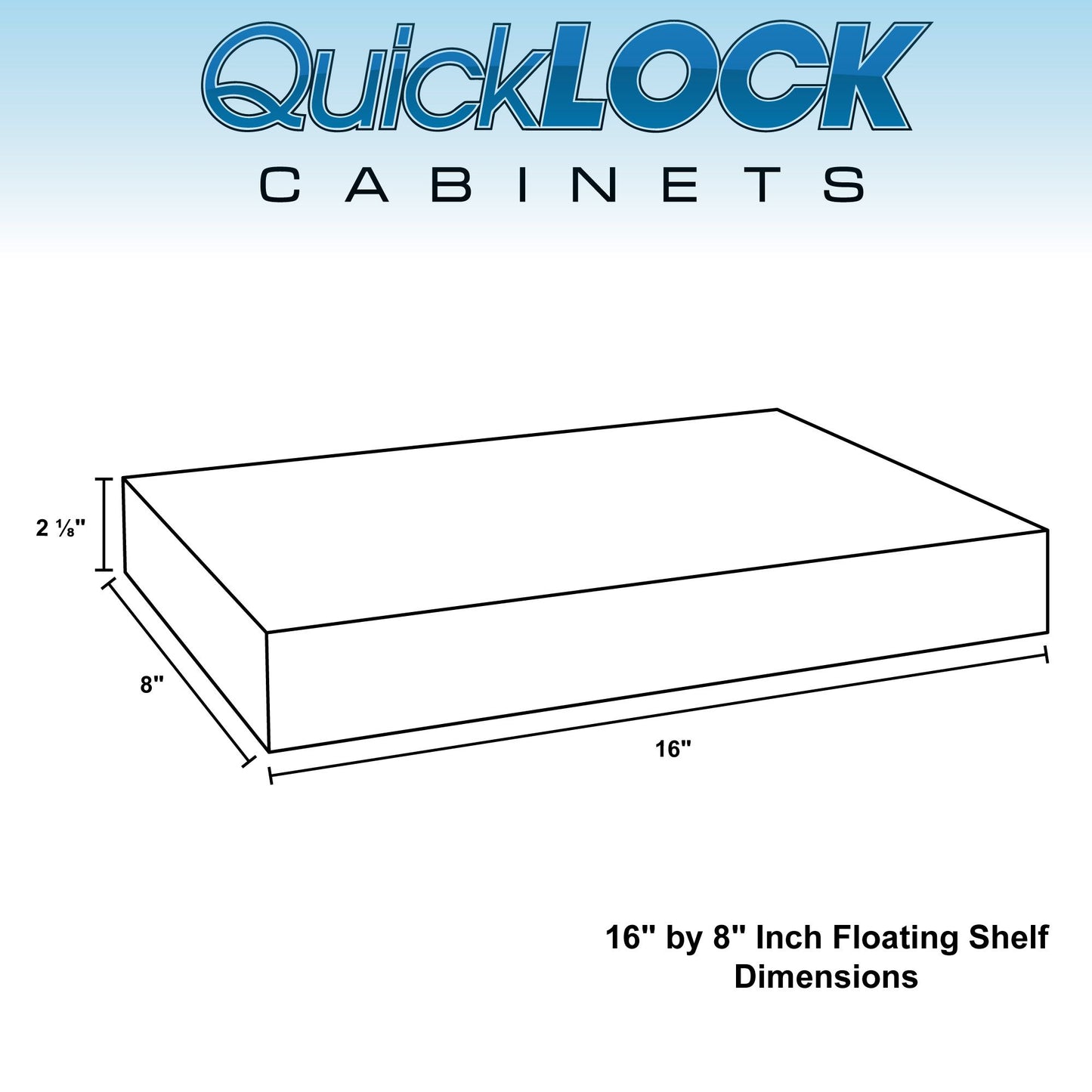 Floating Shelf | Pure White | 8" Depth