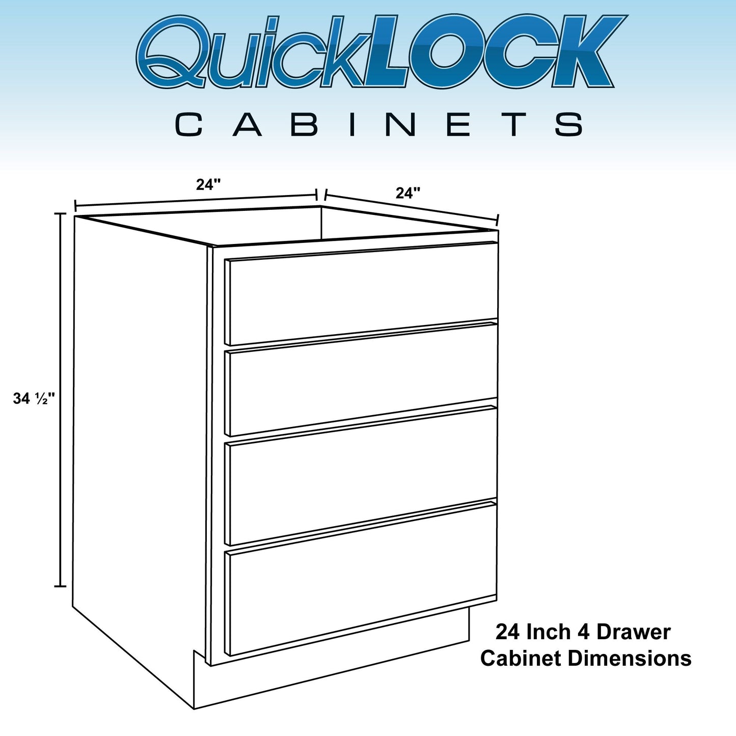 4 Drawer Kitchen Cabinet Raw Hickory Base Cabinet