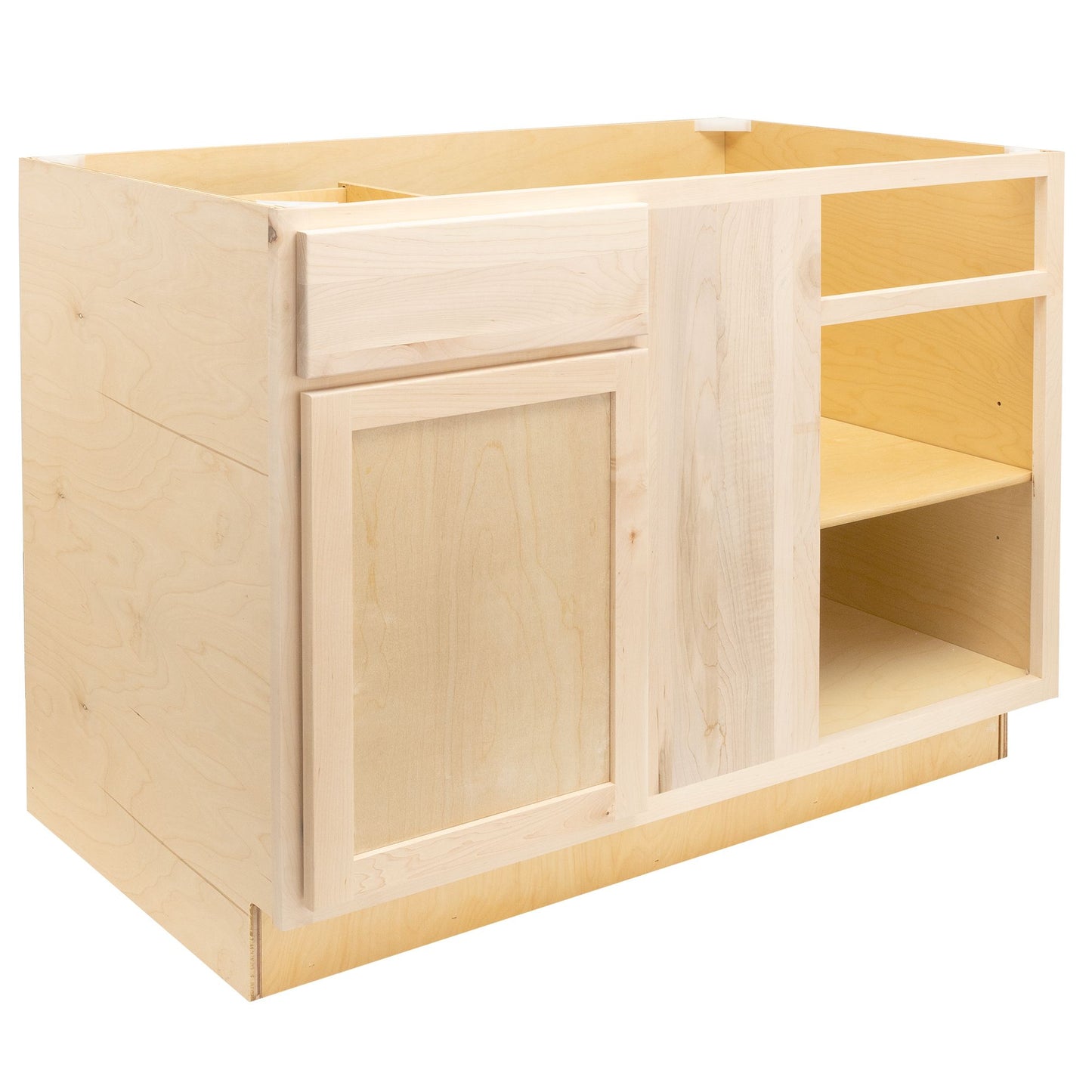 Quicklock Raw Maple Blind Base Corner Cabinet