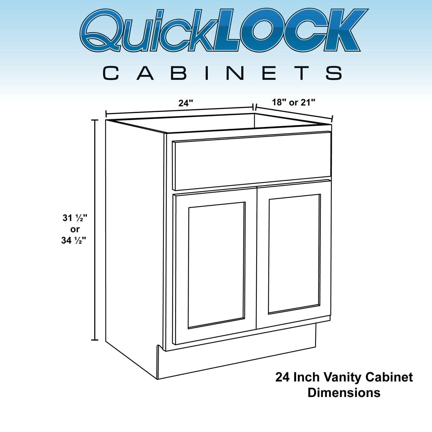 24" Bathroom Vanity | Pure White