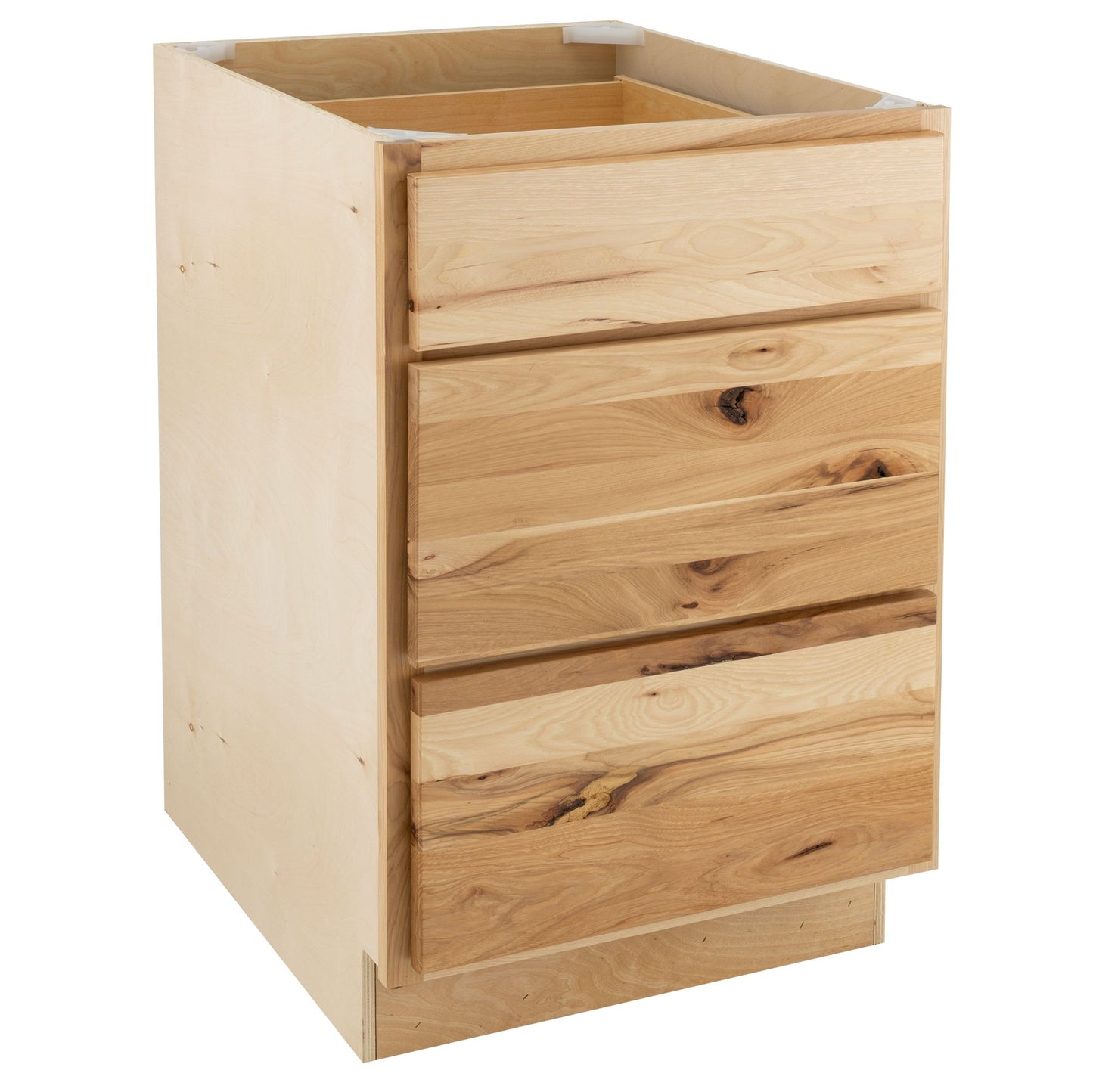 3 Drawer Kitchen Cabinet Rustic Hickory Base Cabinet