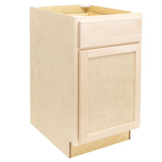 Trash Bin Kitchen Cabinet Raw Maple Base Cabinet