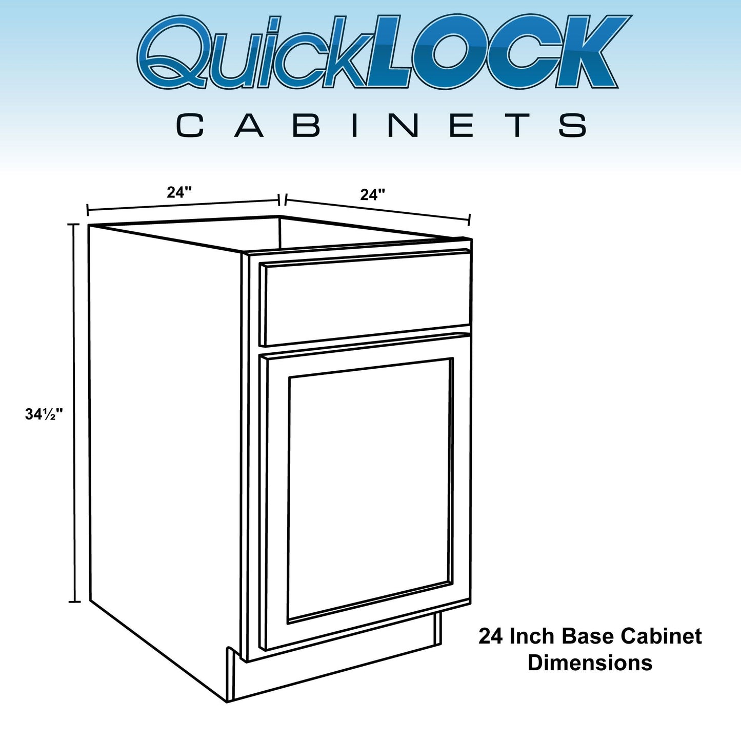 12" - 24" Kitchen Cabinet Rustic Hickory Base Cabinet