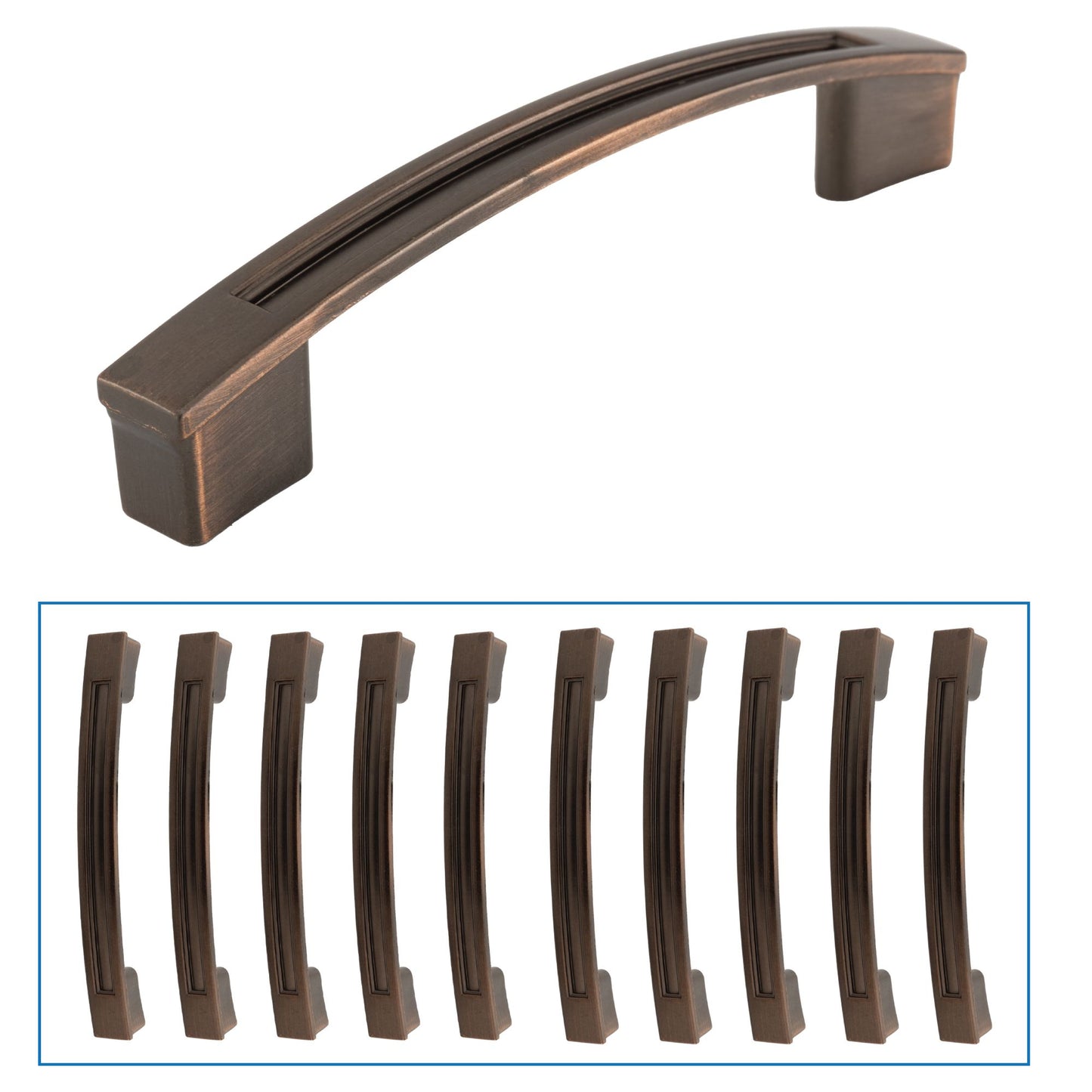 Drawer Pull & Cabinet Handle 3 ¾" Weathered Copper Modern