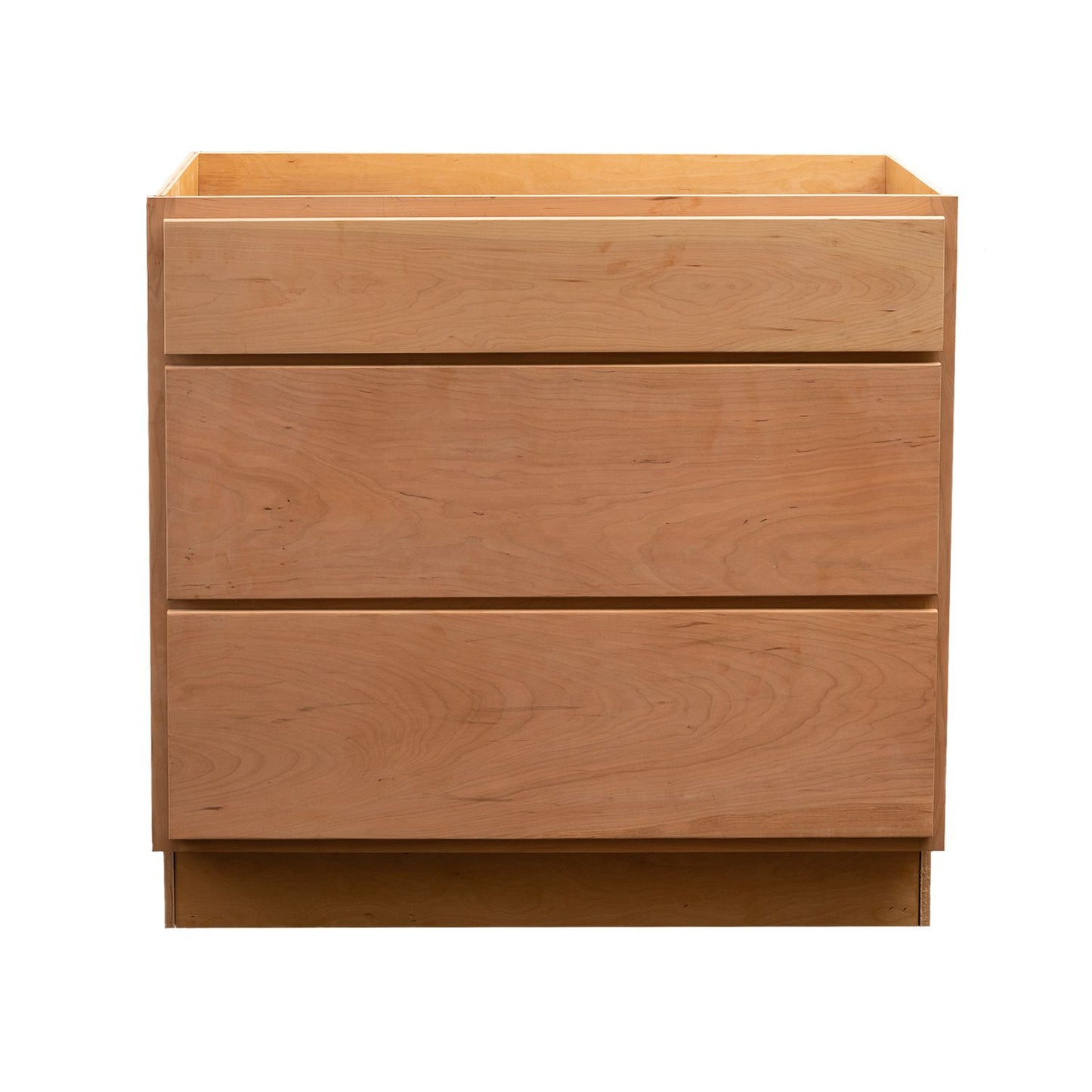 3 Drawer Kitchen Cabinet Raw Cherry Base Cabinet
