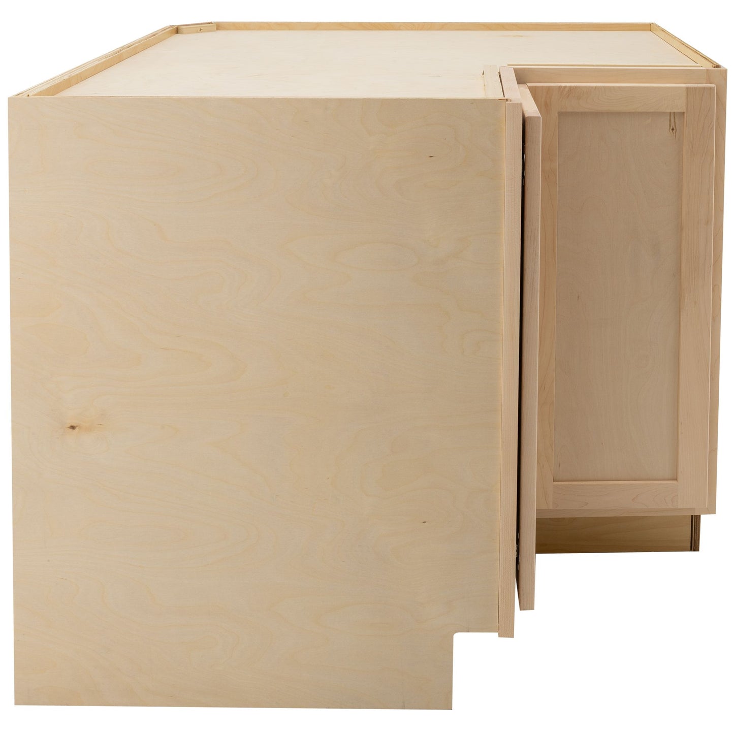 Easy Reach Kitchen Cabinet Raw Maple Corner Base Cabinet