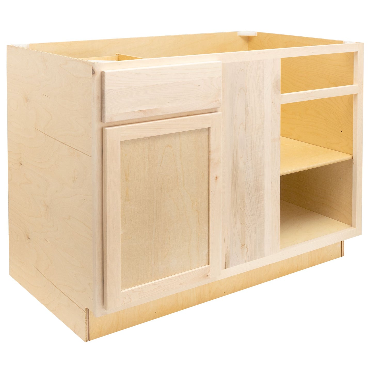 Quicklock Raw Maple Blind Base Corner Cabinet