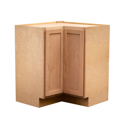 Lazy Susan Kitchen Cabinet Raw Cherry Corner Base Cabinet