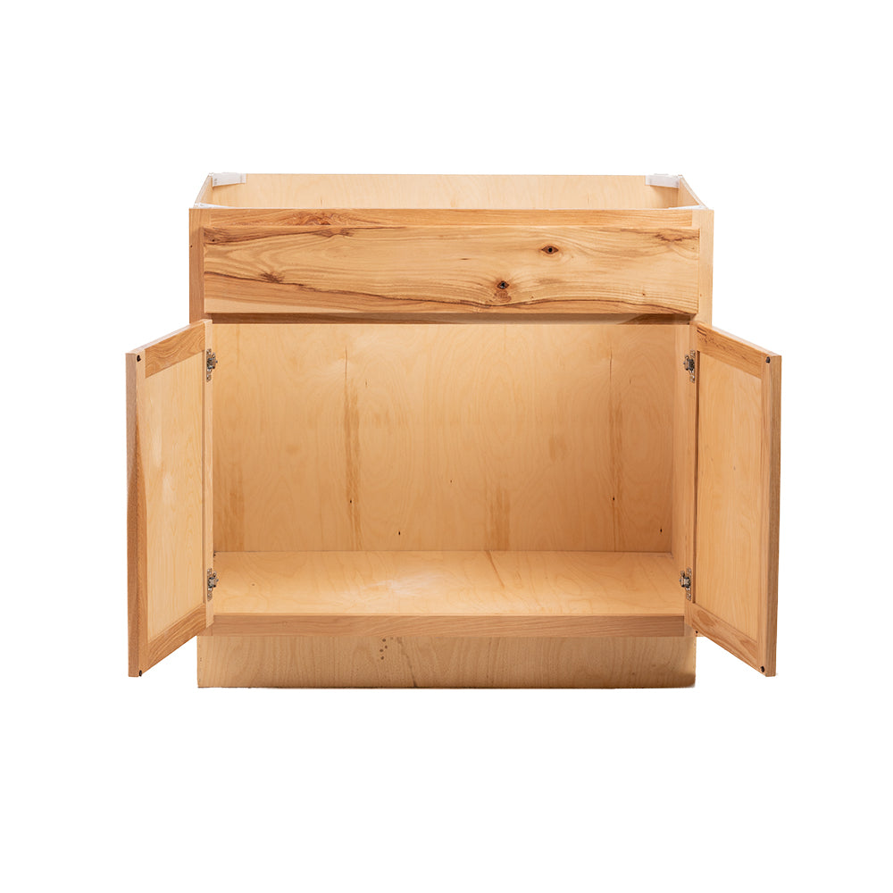 Quicklock RTA (Ready-to-Assemble) Rustic Hickory 36" Sink Base Cabinet | 36"Wx34.5"Hx24"D