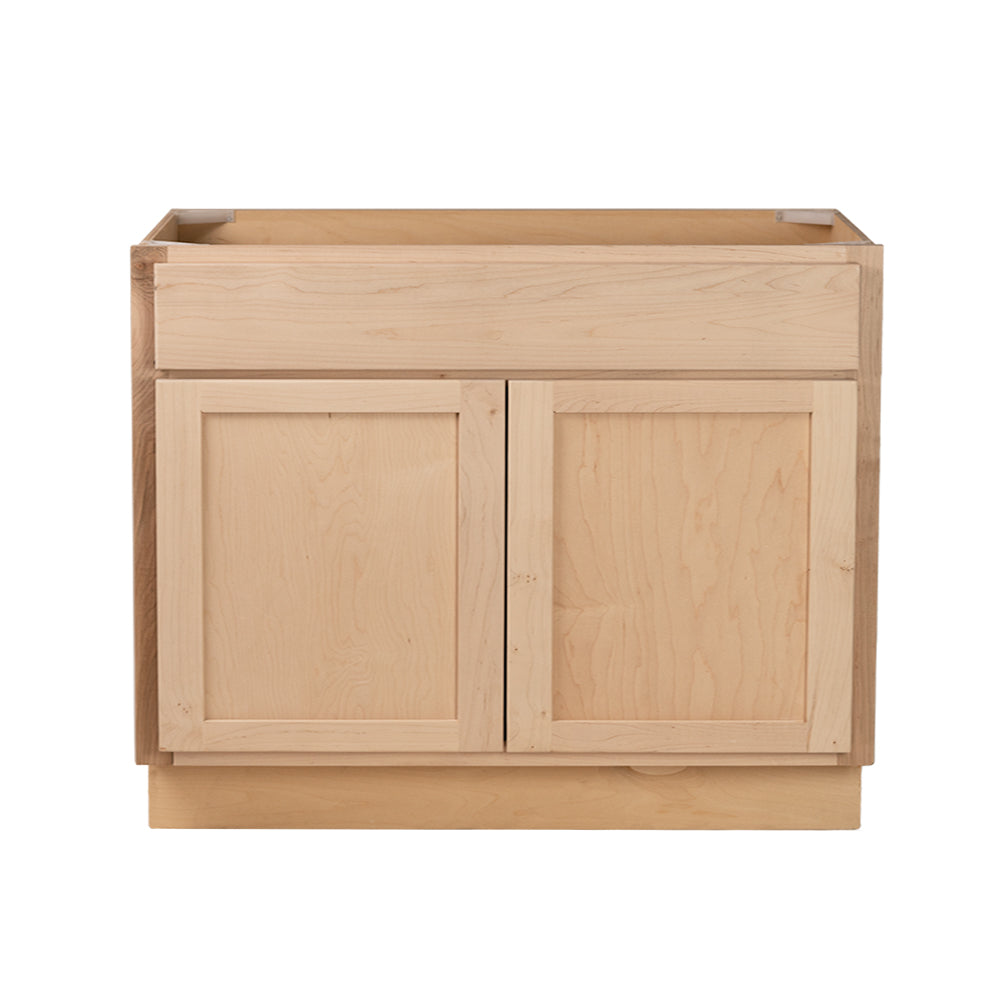 Quicklock RTA (Ready-to-Assemble) Raw Maple 36" Sink Base Cabinet | 36"Wx34.5"Hx24"D