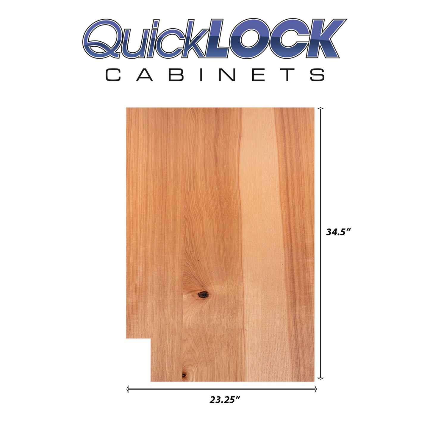 Quicklock RTA (Ready-to-Assemble) Rustic Hickory .25"X23.25"X34.5" End Panel - Right Side
