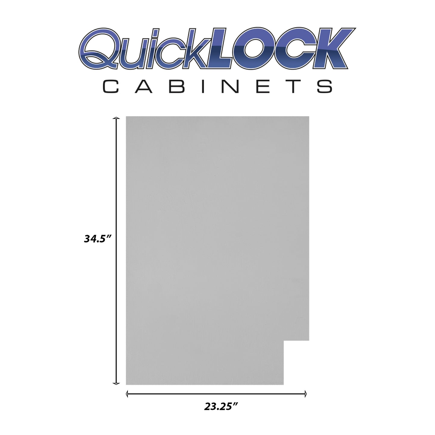 Quicklock RTA (Ready-to-Assemble) Magnetic Grey .25"X23.25"X34.5" End Panel - Left Side