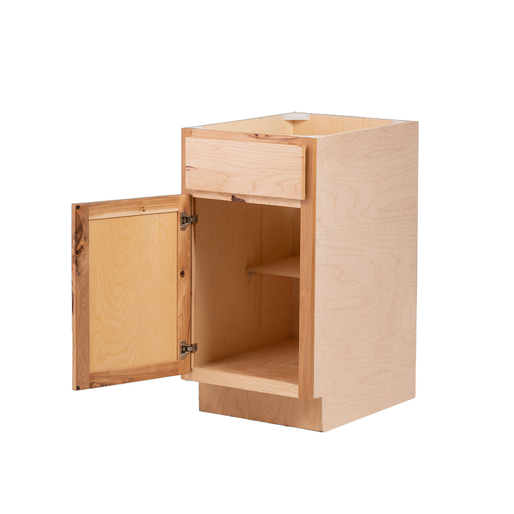 Quicklock RTA (Ready-to-Assemble) Rustic Hickory Base Cabinet | 12"Wx34.5"Hx24"D