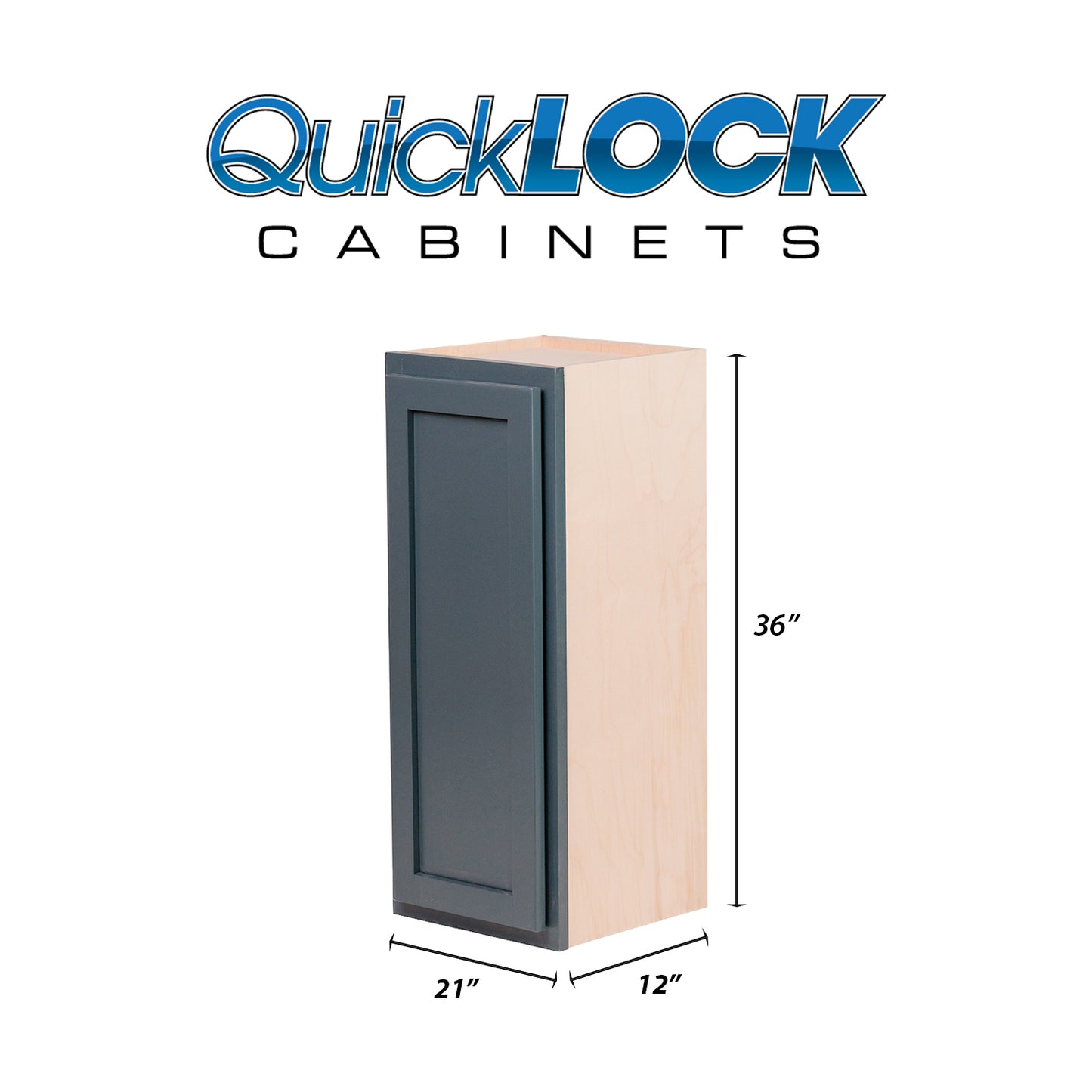 Quicklock RTA (Ready-to-Assemble) Needlepoint Navy 21"Wx36"Hx12"D Wall Cabinet