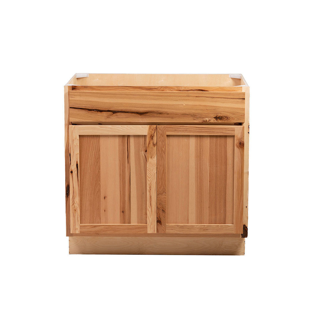 Quicklock RTA (Ready-to-Assemble) Rustic Hickory 36" Sink Base Cabinet | 36"Wx34.5"Hx24"D