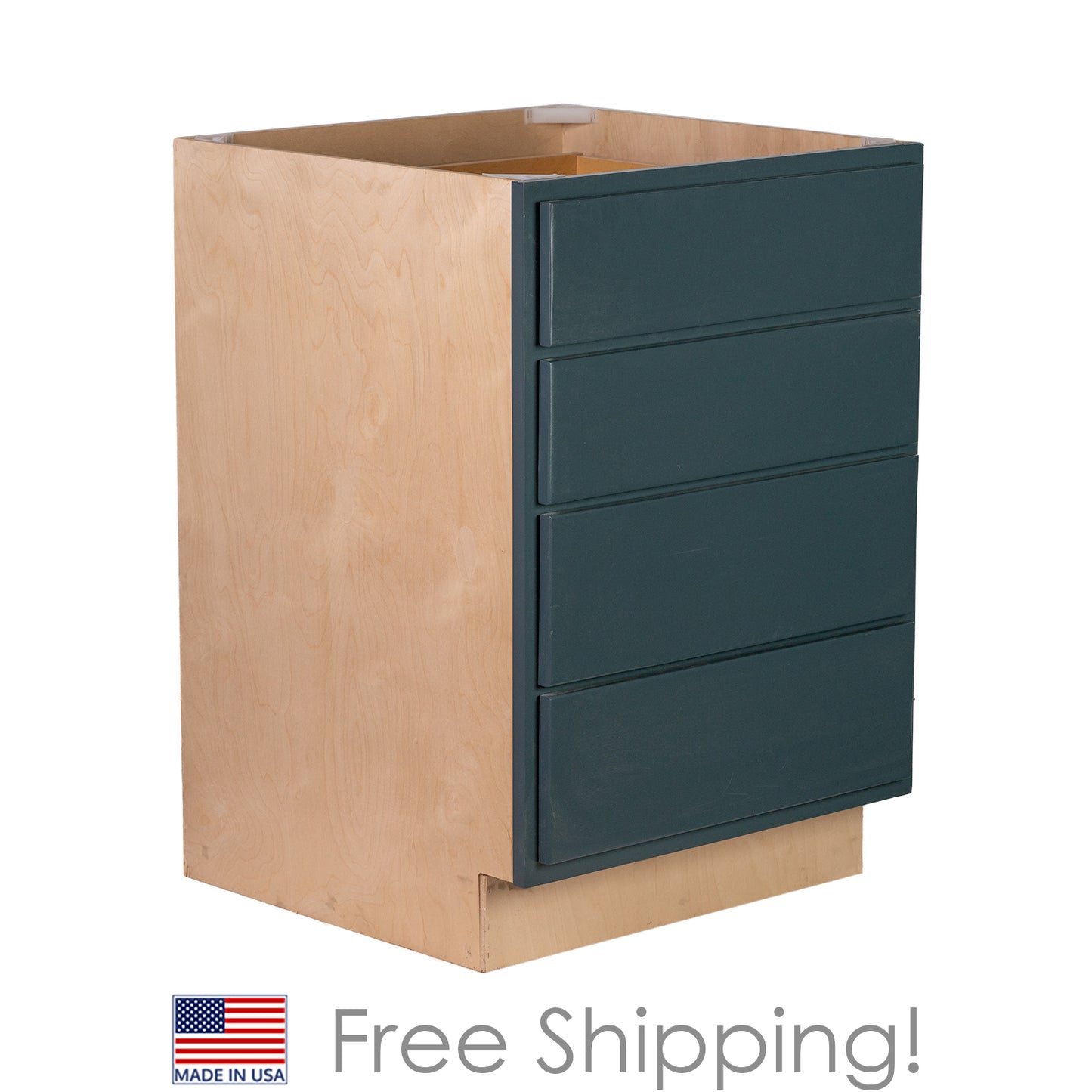 Quicklock RTA (Ready-to-Assemble) Needlepont Navy 4 Drawer 18" Base Cabinet | 18"Wx34.5"Hx24"D