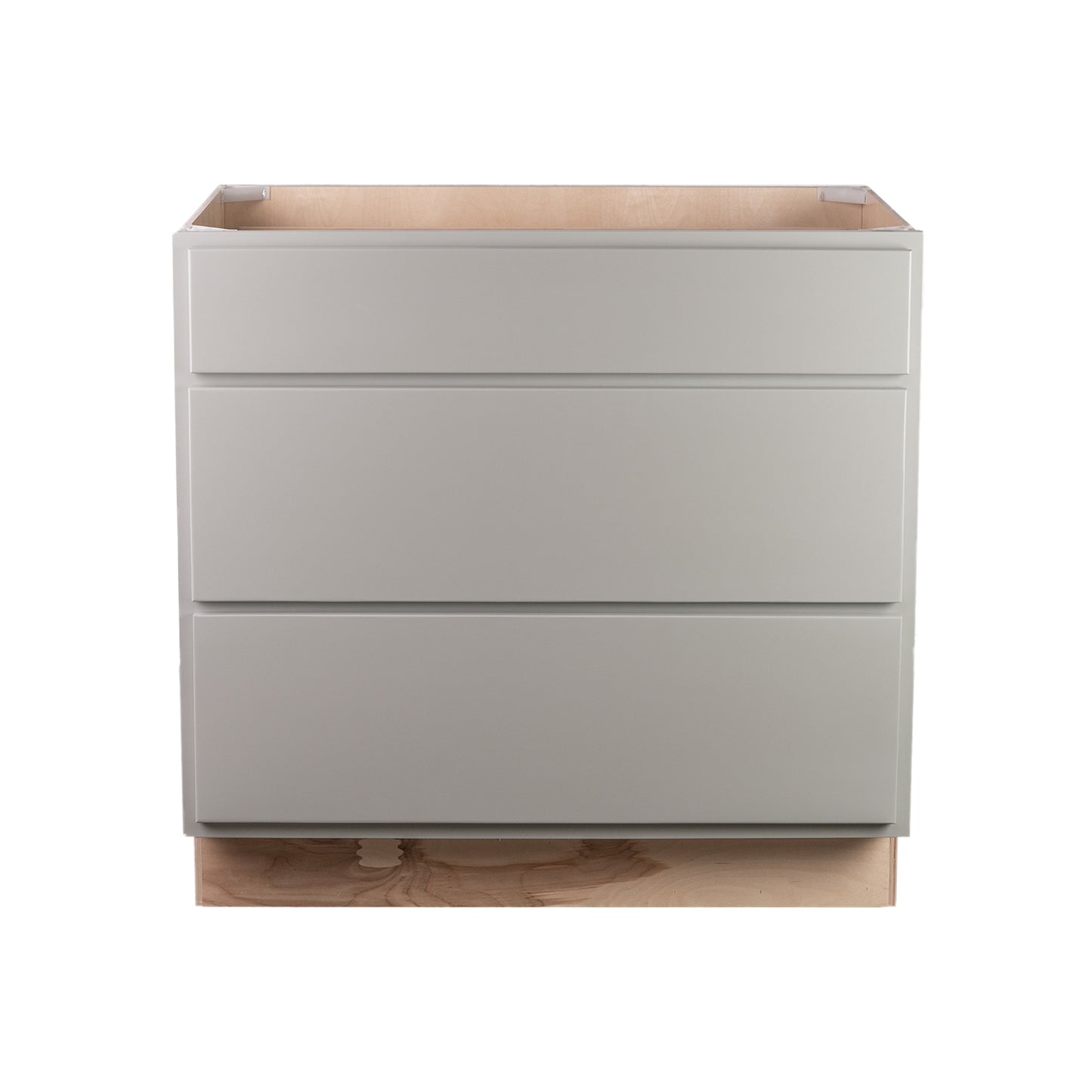 Quicklock RTA (Ready-to-Assemble) Magnetic Grey 3 Drawer 36" Pots and Pans Base Cabinet | 36"Wx34.5"Hx24"D