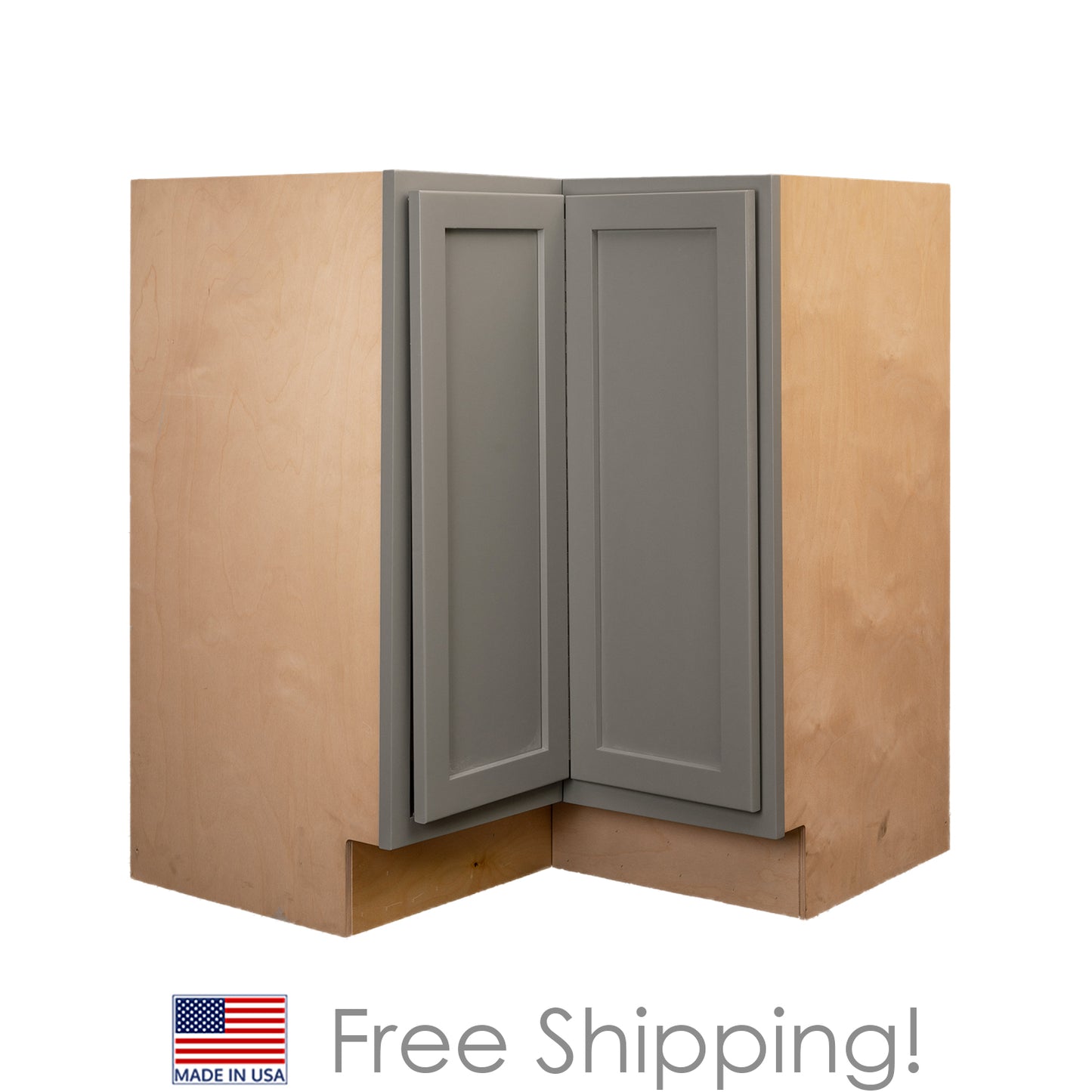 Quicklock RTA (Ready-to-Assemble) Magnetic Grey Lazy Susan Cabinet | 18"D x 30" W x 34.5"