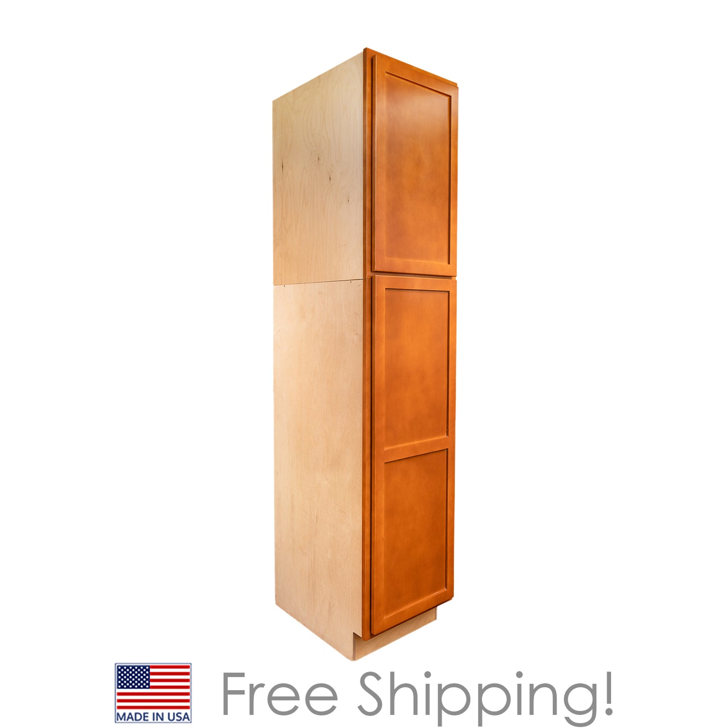 Quicklock RTA (Ready-to-Assemble) Provincial Stain Pantry Cabinet 18"Wx84"Hx24"D