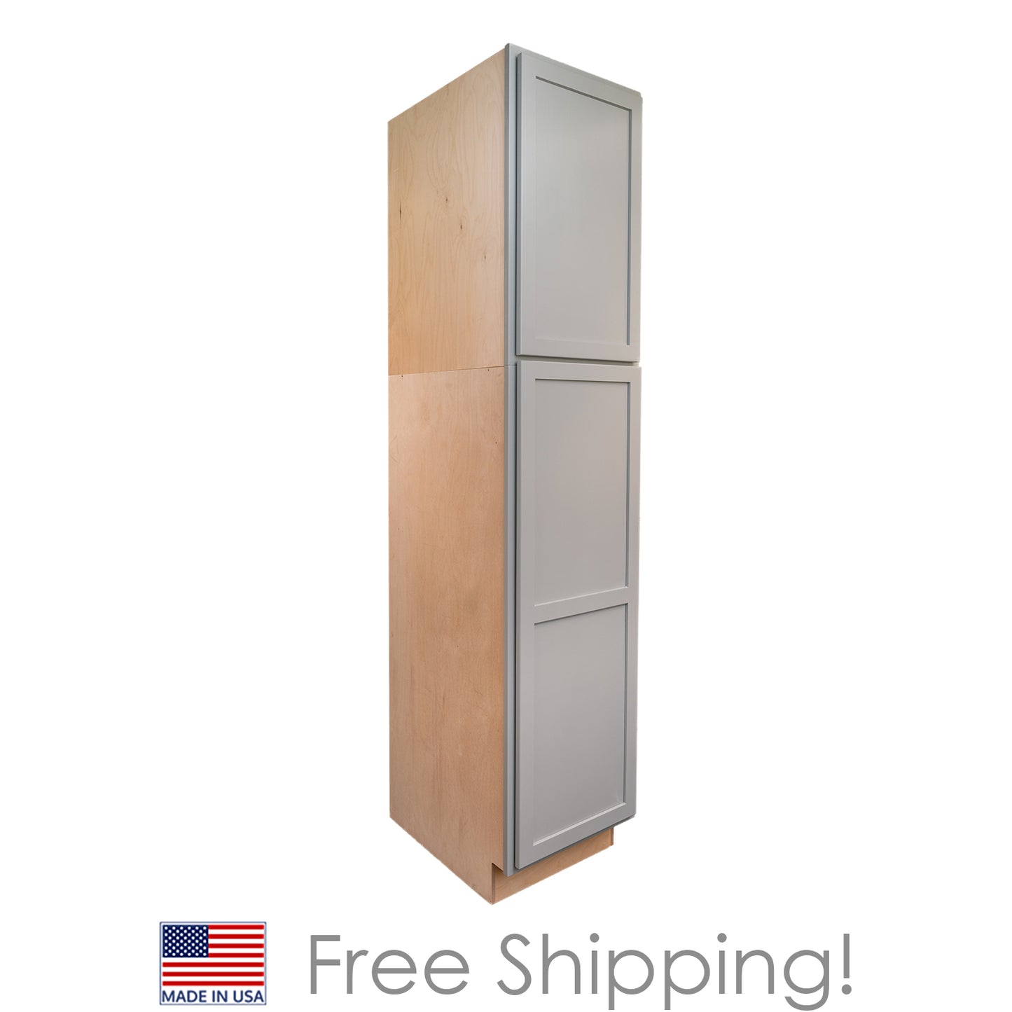 Quicklock RTA (Ready-to-Assemble) Magnetic Grey Pantry Cabinet 18"Wx84"Hx24"D