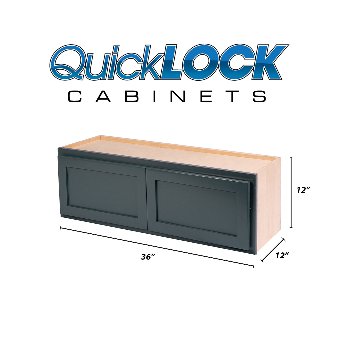 Quicklock RTA (Ready-to-Assemble) Needlepoint Navy 36"Wx12"Hx12"D Refrigerator Wall Cabinet