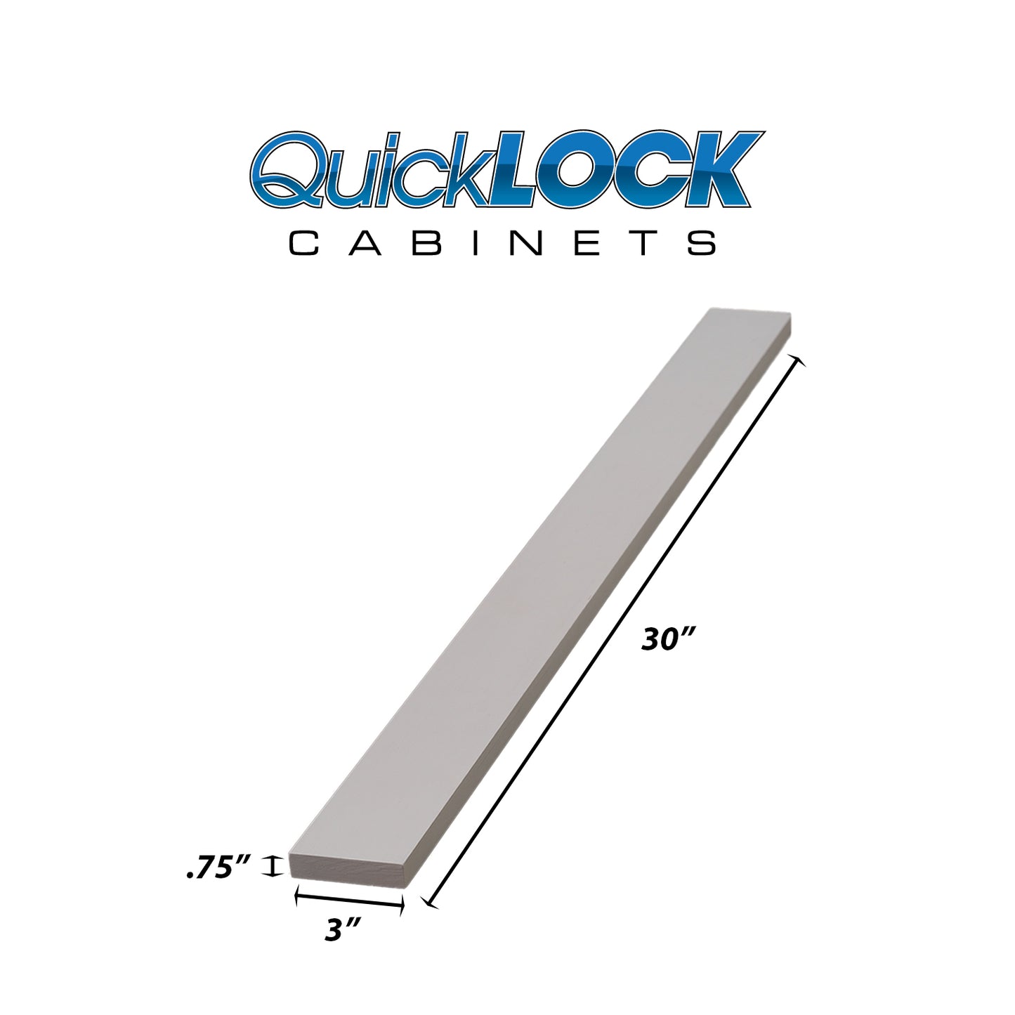 Quicklock RTA (Ready-to-Assemble) Magnetic Grey .75"X3"X30" Filler