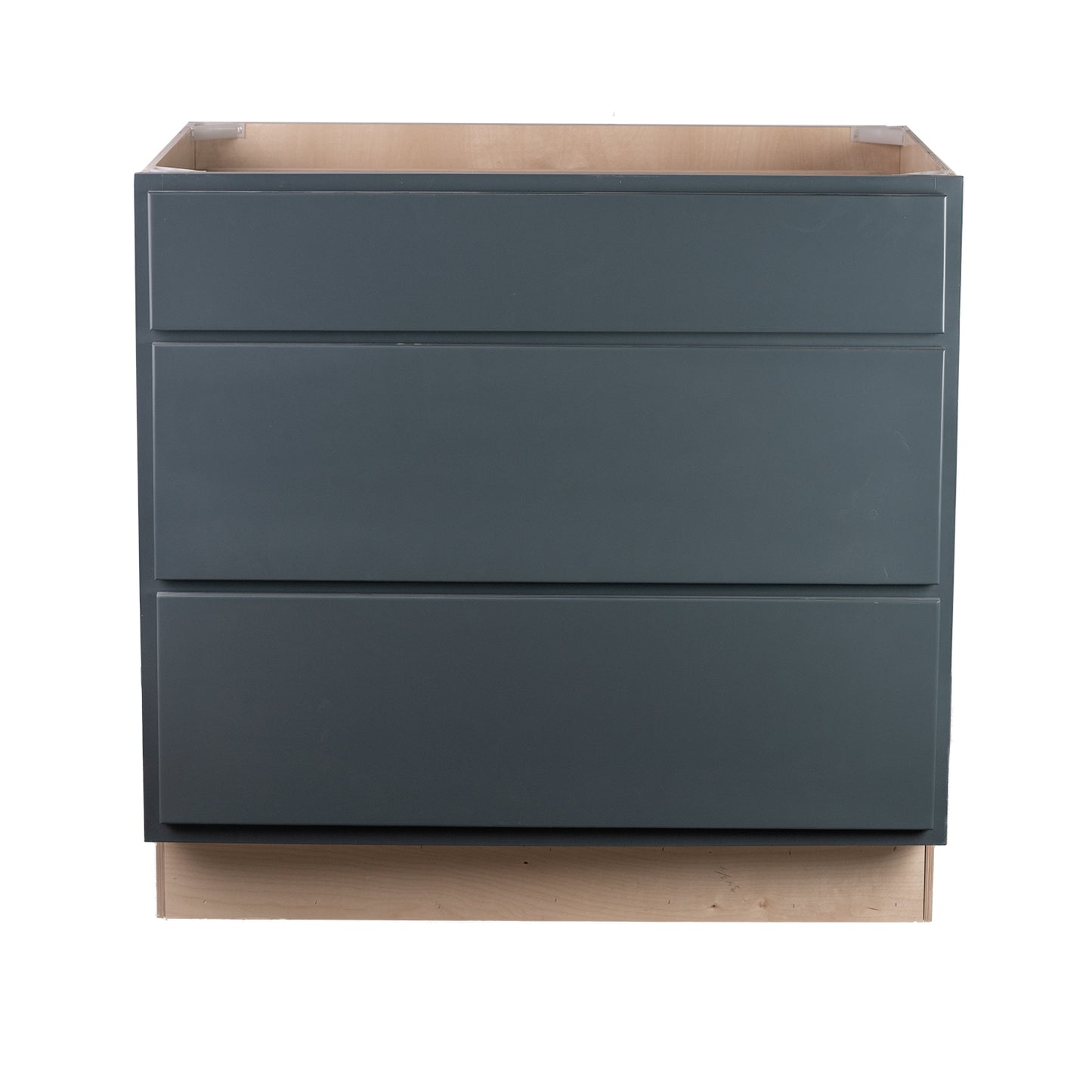 Quicklock RTA (Ready-to-Assemble) Needlepoint Navy 3 Drawer 36" Pots and Pans Base Cabinet | 36"Wx34.5"Hx24"D