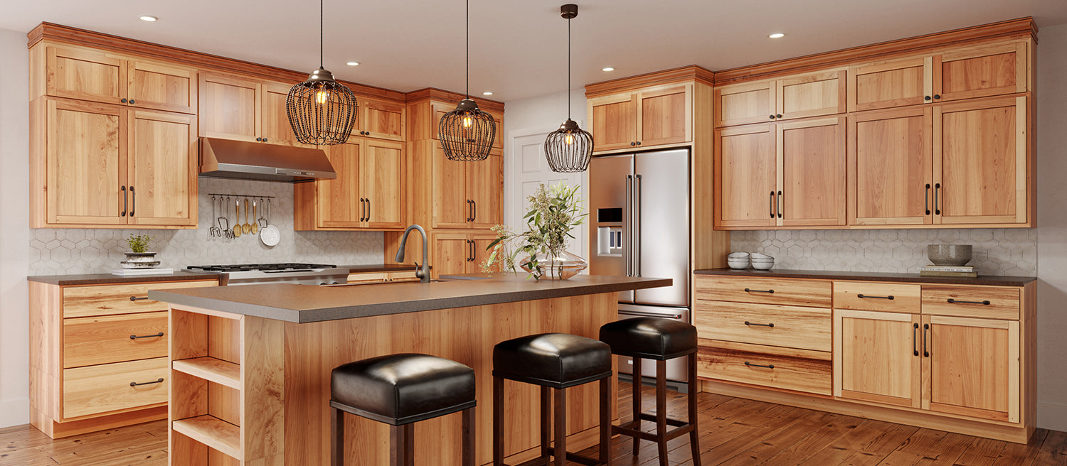 Rustic Hickory Kitchen Shaker Cabinets