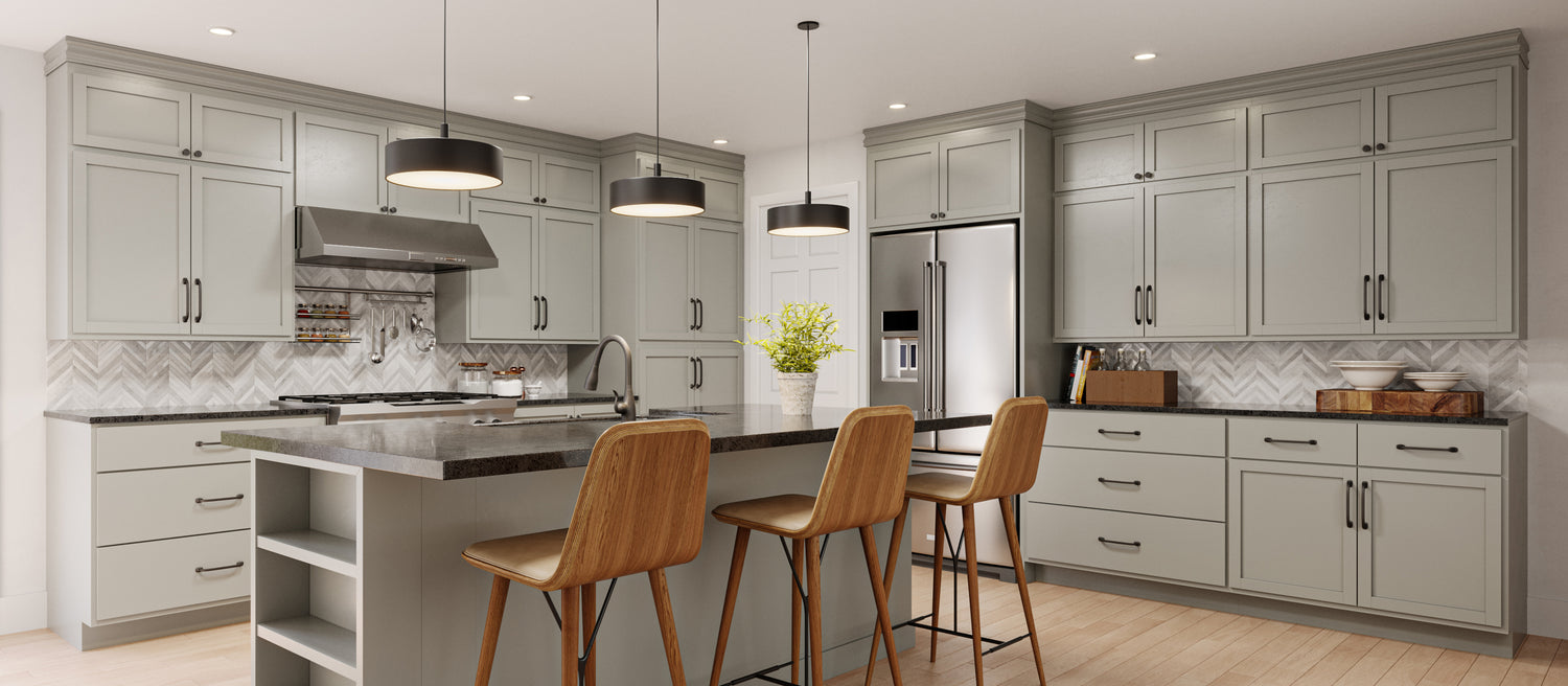Magnetic Gray Shaker Cabinets