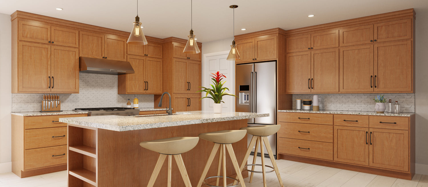 Provincial Stain Kitchen Shaker Cabinets