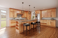 Easy Reach Kitchen Cabinet Rustic Hickory Corner Base Cabinet