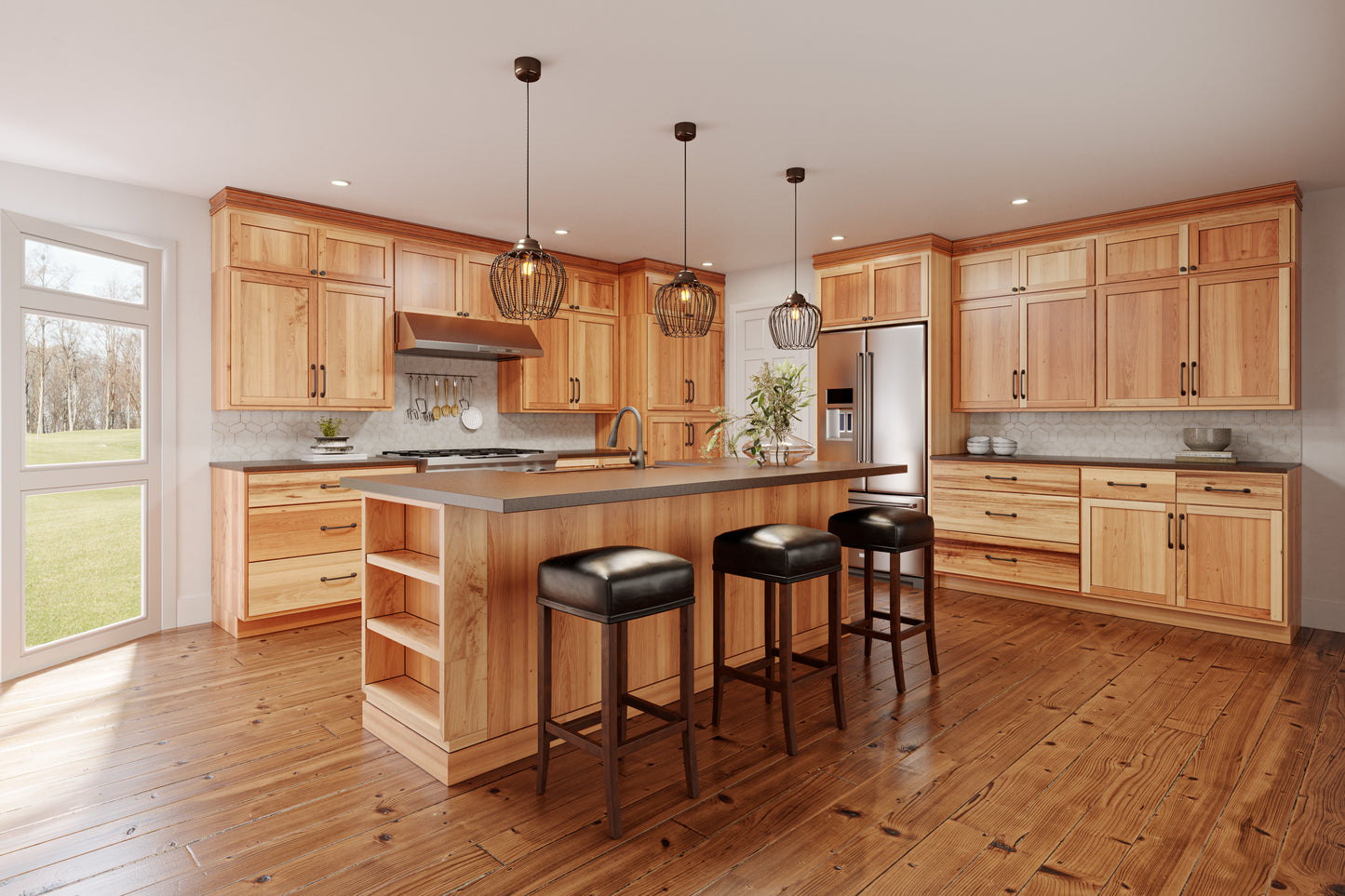 Quicklock Rustic Hickory Wall Cabinet - Double Door