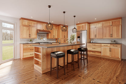 3 Drawer Kitchen Cabinet Rustic Hickory Base Cabinet