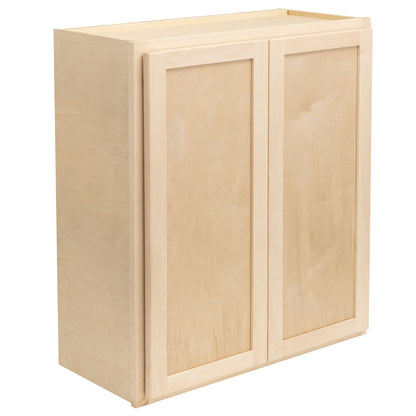 Laundry Room 2 Cabinet Set Raw Maple