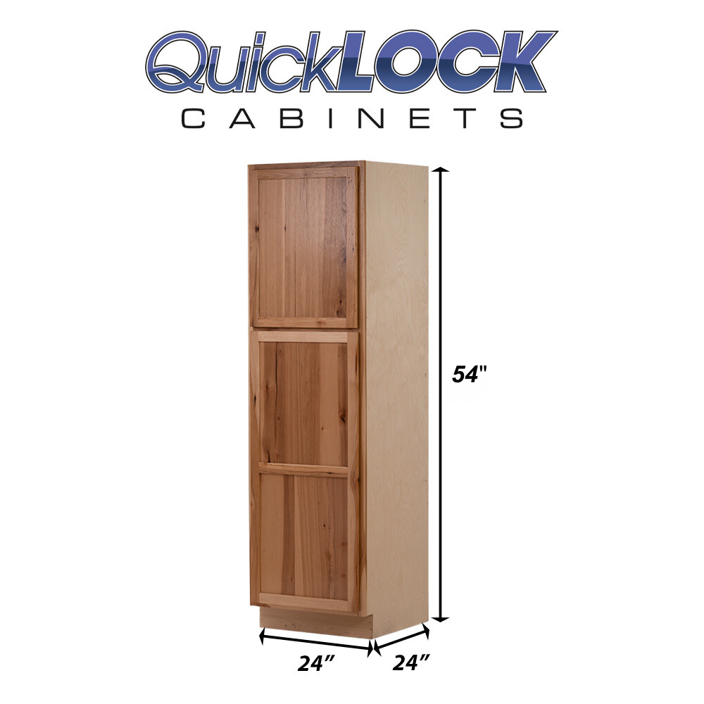 Quicklock RTA (Ready-to-Assemble) Rustic Hickory Pantry Cabinet- 24"W x (30", 36", 42", 54", 84"H)