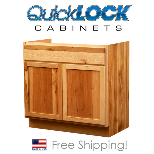 Quicklock RTA (Ready-to-Assemble) Rustic Hickory Vanity Base Cabinet- Vanity 60"W