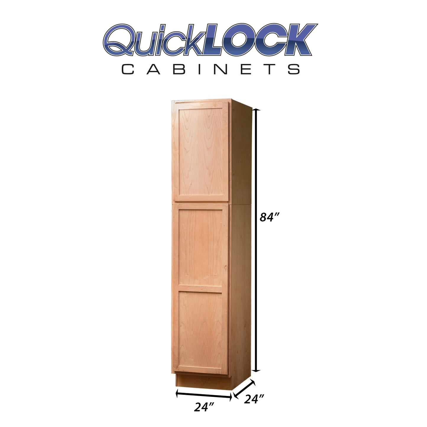 Quicklock RTA (Ready-to-Assemble) Raw Cherry Pantry Cabinet- 24" Wide