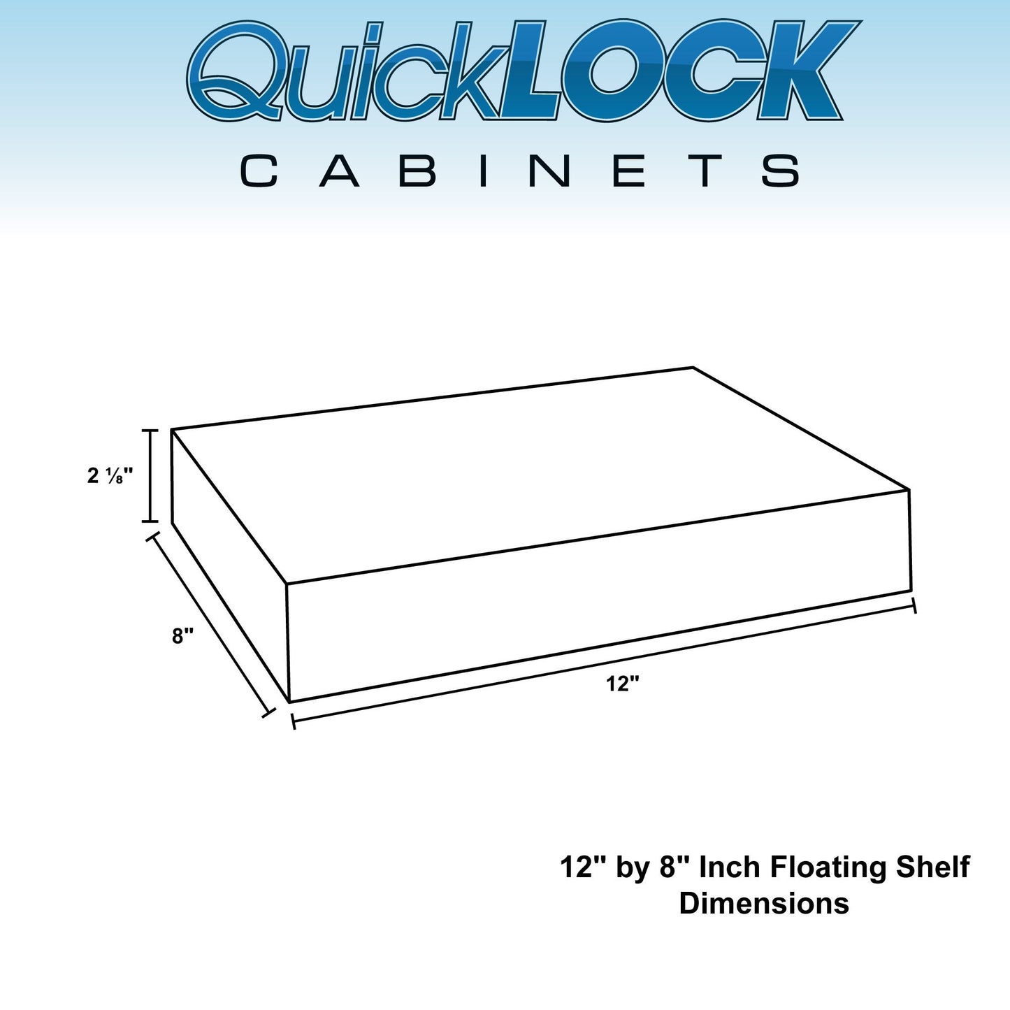 Floating Shelf | Pure White | 8" Depth