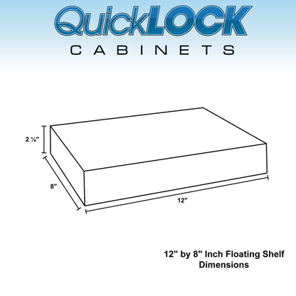 Floating Shelf | Pure White | 8" Depth
