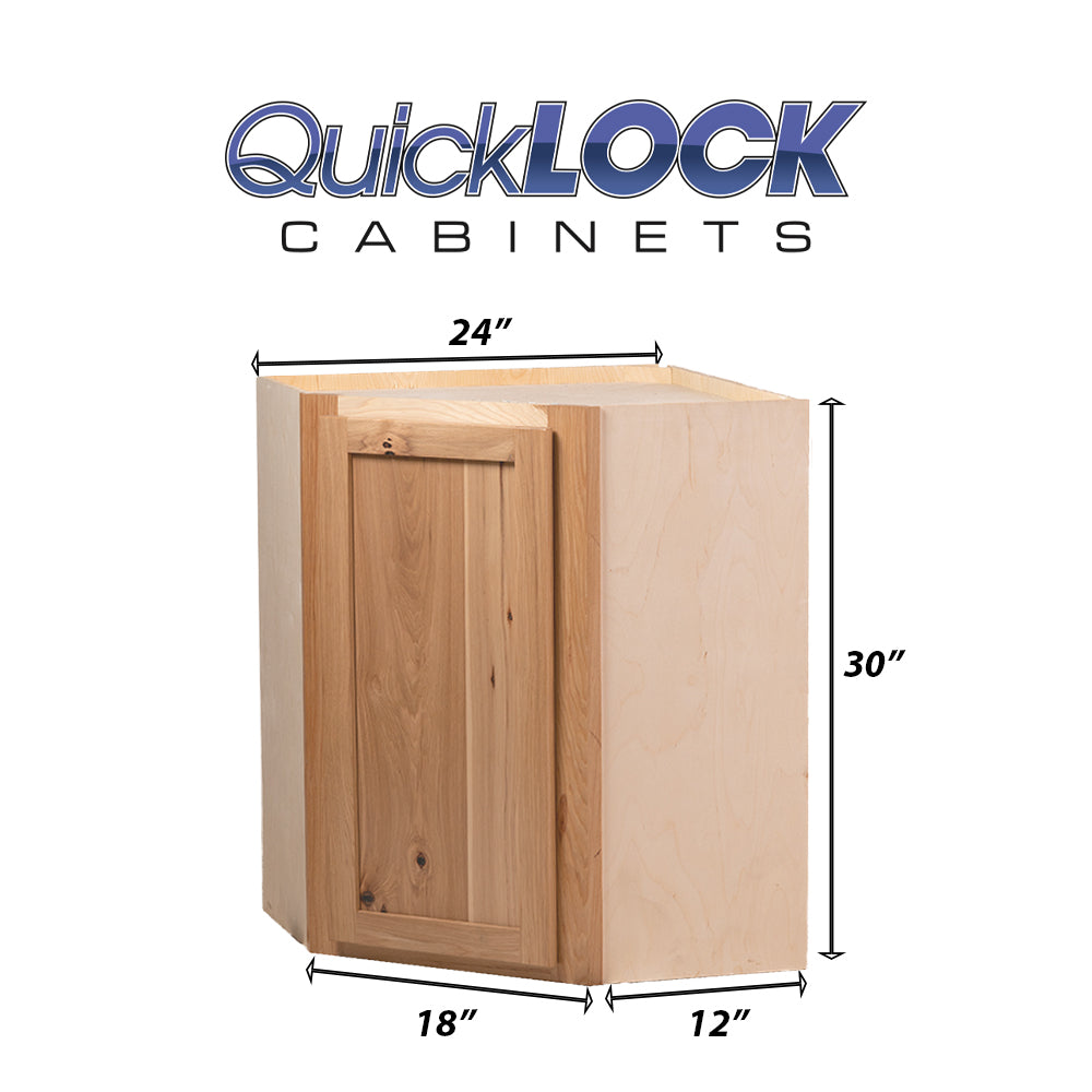 Quicklock RTA (Ready-to-Assemble) Raw Hickory Wall Corner Cabinet