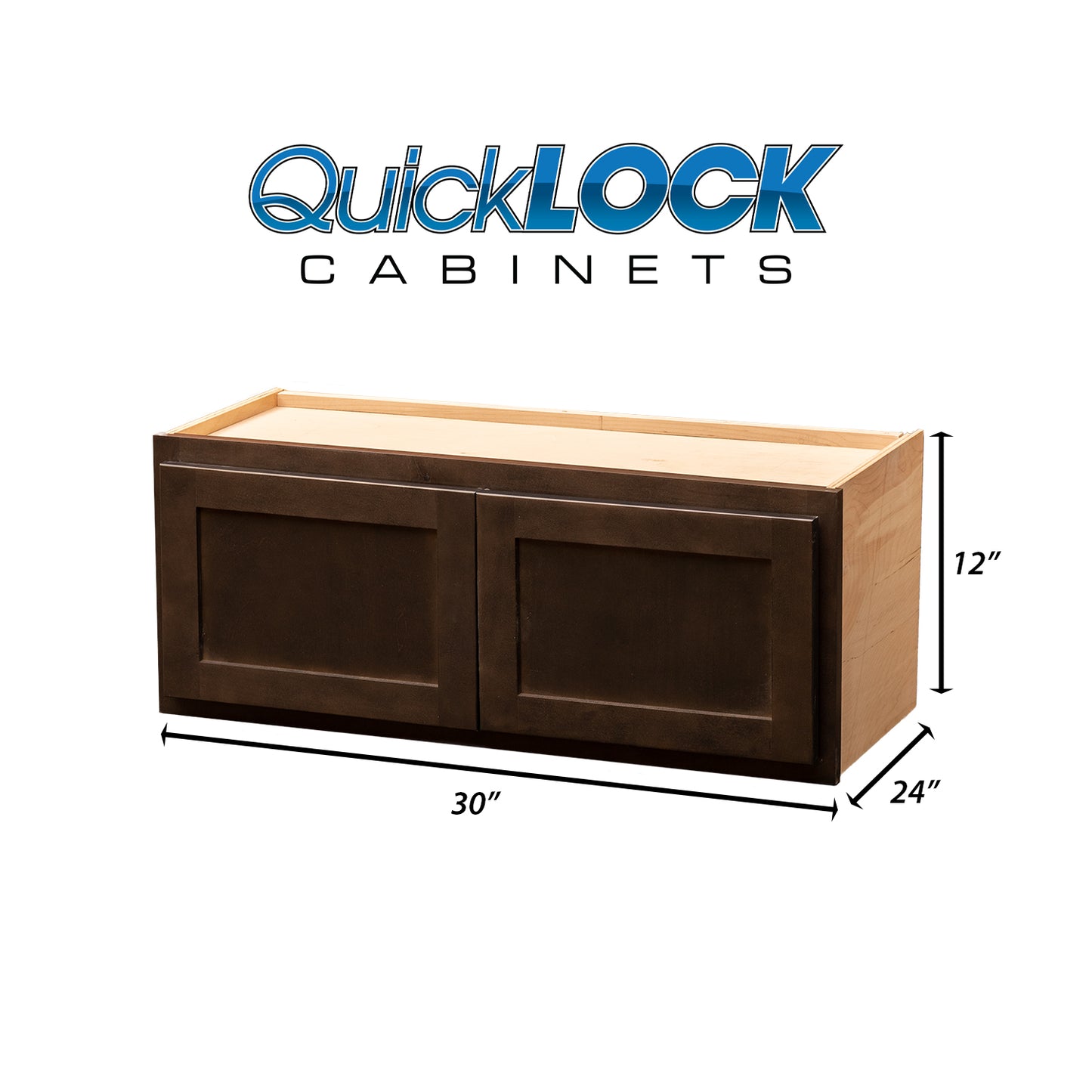 Quicklock RTA (Ready-to-Assemble) Espresso Stain 36"Wx12"Hx24"D Wall Refrigerator