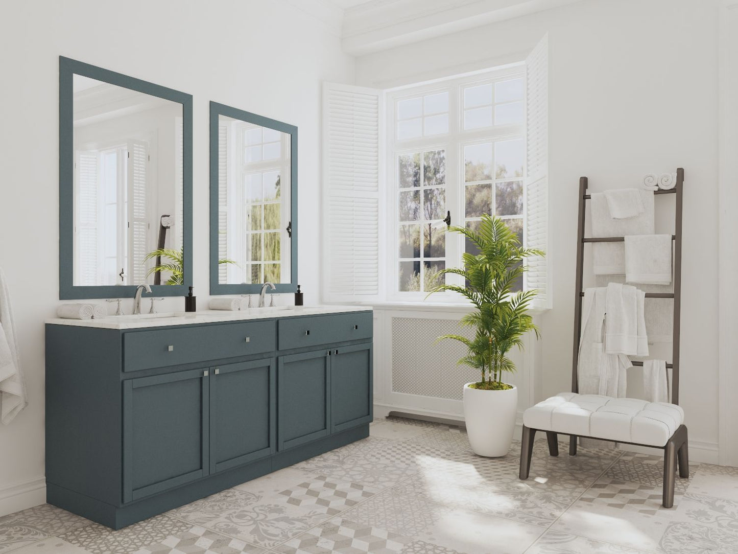 36" Bathroom Vanity | Needlepoint Navy