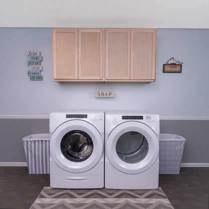 Laundry Room 2 Cabinet Set Raw Maple