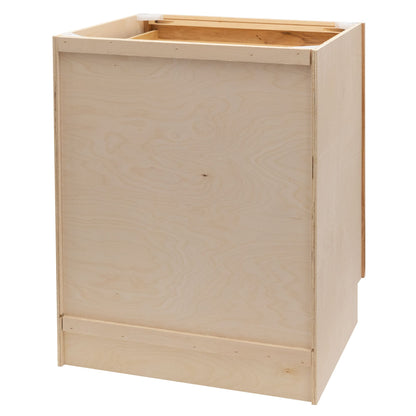 3 Drawer Kitchen Cabinet Raw Hickory Base Cabinet